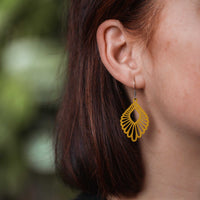 "Mindful" Wooden Drop Earrings - Featherlight, Delicate, Hypoallergenic — Ansicht 27