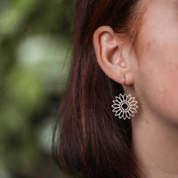 Flower Wooden Drop Earrings – feather-light, delicate, hypoallergenic — Ansicht 22