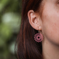Flower Wooden Drop Earrings – feather-light, delicate, hypoallergenic — Ansicht 32