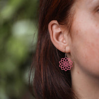 "Mandala" Wooden Earrings – feather-light, delicate, hypoallergenic — Ansicht 32