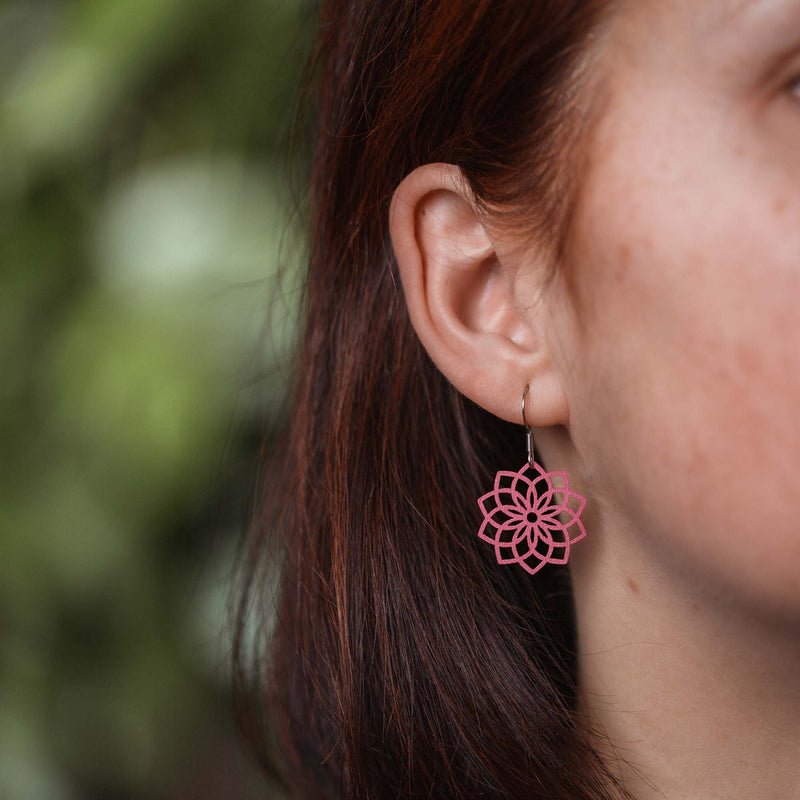 "Mandala" Wooden Earrings – feather-light, delicate, hypoallergenic — Ansicht 32