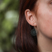 "Mandala" Wooden Earrings – feather-light, delicate, hypoallergenic — Ansicht 12