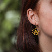 "Mandala" Wooden Earrings – feather-light, delicate, hypoallergenic — Ansicht 7
