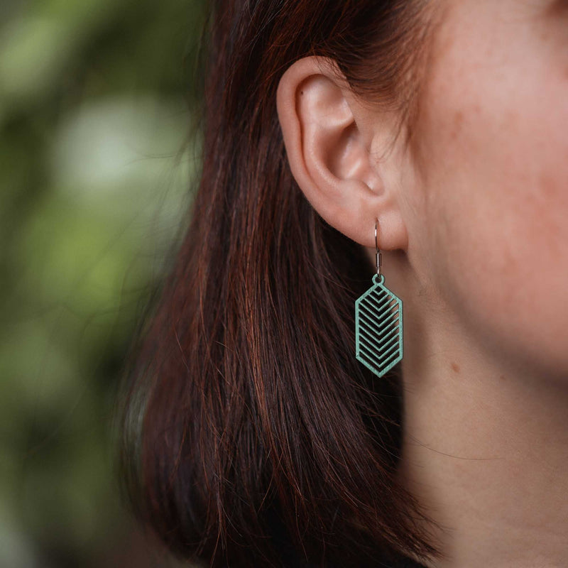 "Geometric" wooden earrings – feather-light, delicate, hypoallergenic — Ansicht 27