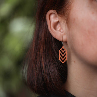 „Geometric“ Ohrhänger aus Holz – federleicht | filigran | antiallergen