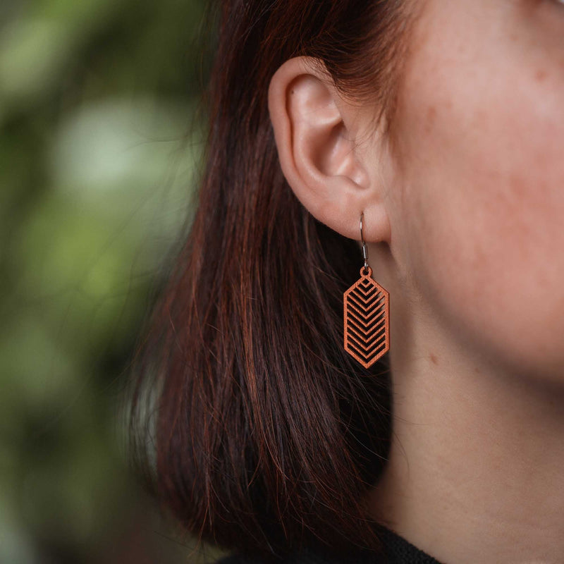 "Geometric" wooden earrings – feather-light, delicate, hypoallergenic — Ansicht 22