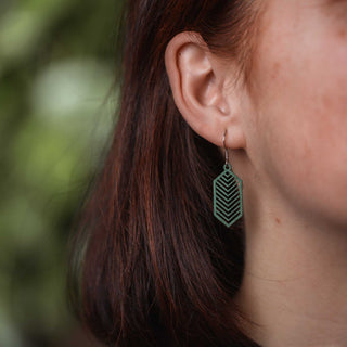 „Geometric“ Ohrhänger aus Holz – federleicht | filigran | antiallergen