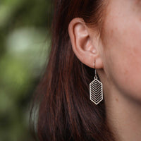 "Geometric" wooden earrings – feather-light, delicate, hypoallergenic — Ansicht 12