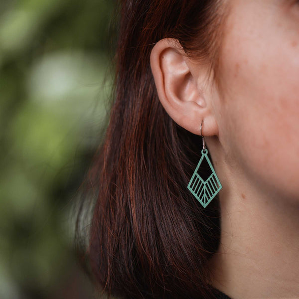 Tribe Wooden Drop Earrings – feather-light, delicate, hypoallergenic