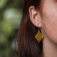 Tribal Echo Wooden Drop Earrings – feather-light, delicate, hypoallergenic — Ansicht 27