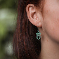 "Leaf" Wooden Earrings – feather-light, delicate, hypoallergenic — Ansicht 7