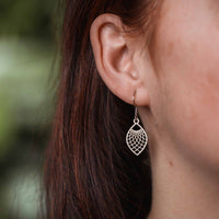 "Leaf" Wooden Earrings – feather-light, delicate, hypoallergenic — Ansicht 17