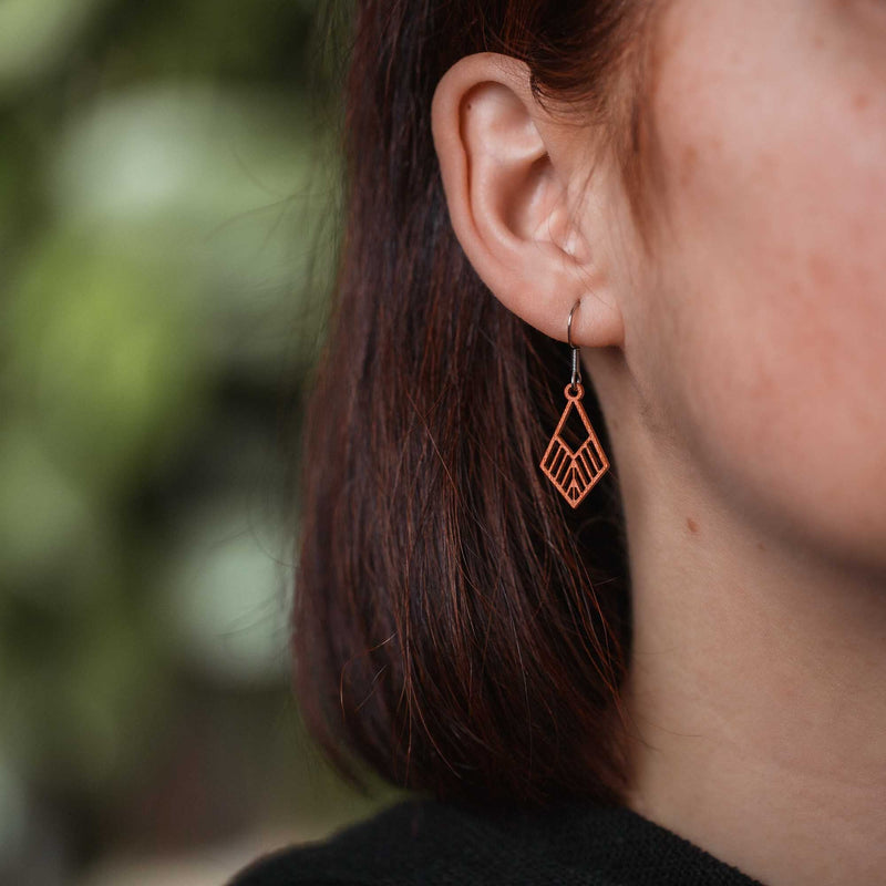 Tribe mini wooden earrings – feather-light, delicate, hypoallergenic — Ansicht 12