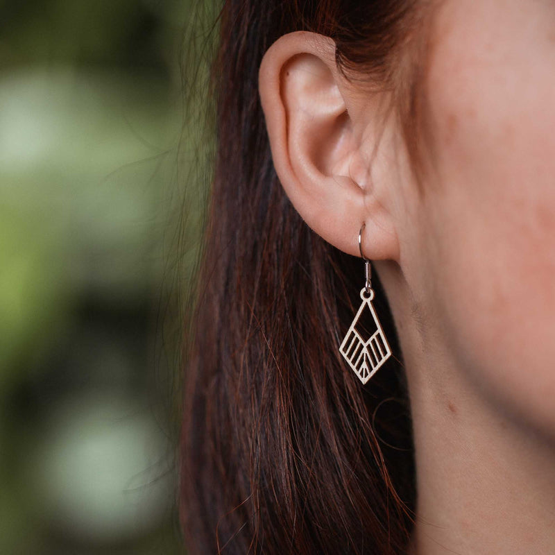 Tribe mini wooden earrings – feather-light, delicate, hypoallergenic — Ansicht 22