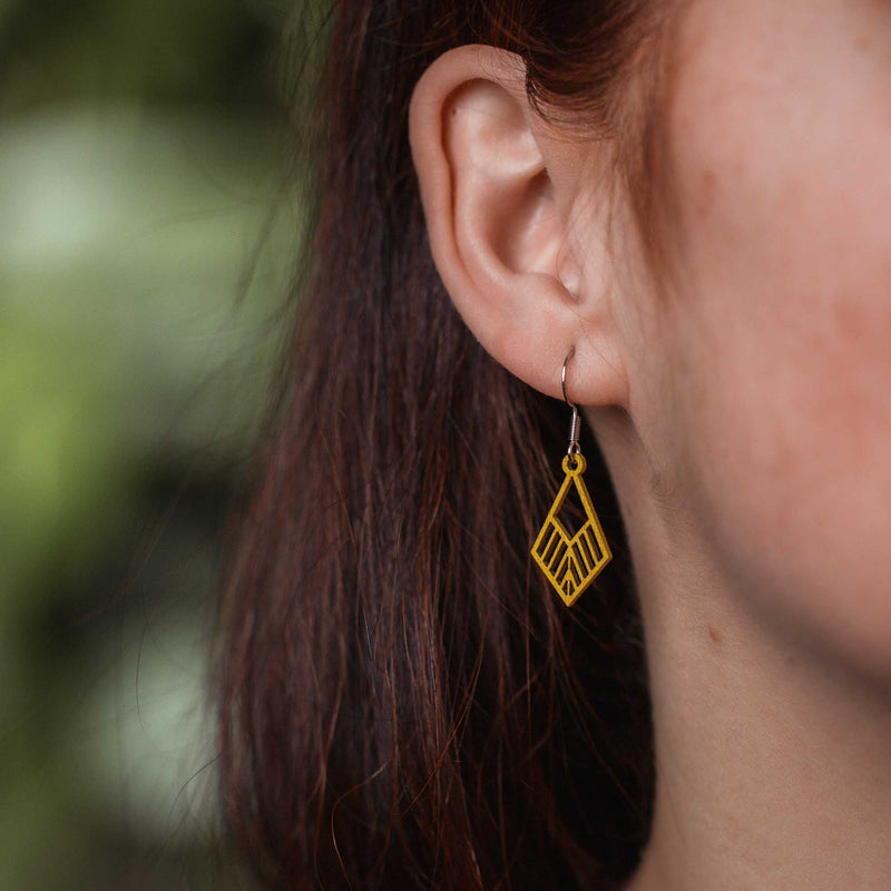 Tribe mini wooden earrings – feather-light, delicate, hypoallergenic — Ansicht 27