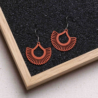 "Boho" Wooden Dangle Earrings – Feather-light & Hypoallergenic — Ansicht 11