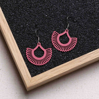 "Boho" Wooden Dangle Earrings – Feather-light & Hypoallergenic — Ansicht 31