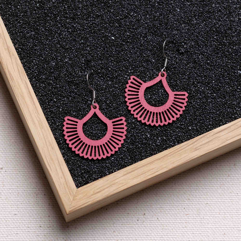 "Boho" Wooden Dangle Earrings – Feather-light & Hypoallergenic — Ansicht 31