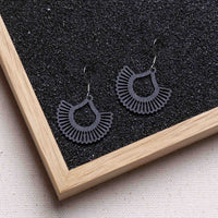 "Boho" Wooden Dangle Earrings – Feather-light & Hypoallergenic — Ansicht 21
