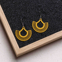 "Boho" Wooden Dangle Earrings – Feather-light & Hypoallergenic — Ansicht 26