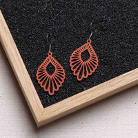 "Mindful" Wooden Drop Earrings - Featherlight, Delicate, Hypoallergenic — Ansicht 6