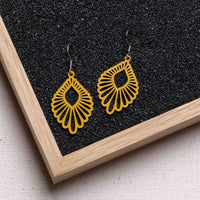 "Mindful" Wooden Drop Earrings - Featherlight, Delicate, Hypoallergenic — Ansicht 26