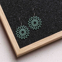 Flower Wooden Drop Earrings – feather-light, delicate, hypoallergenic — Ansicht 6