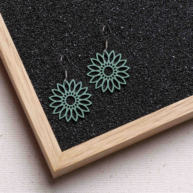 Flower Wooden Drop Earrings – feather-light, delicate, hypoallergenic — FEINFORMART