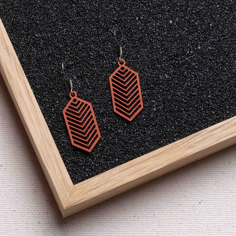 "Geometric" wooden earrings – feather-light, delicate, hypoallergenic — Ansicht 21