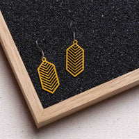 "Geometric" wooden earrings – feather-light, delicate, hypoallergenic — Ansicht 1