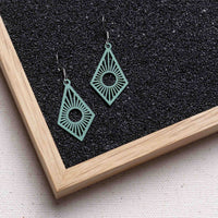 "Sunrise" Wooden Drop Earrings - feather-light, delicate, anti-allergenic — Ansicht 5