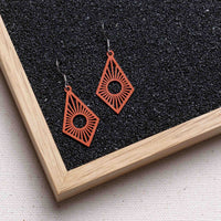 "Sunrise" Wooden Drop Earrings - feather-light, delicate, anti-allergenic — Ansicht 9
