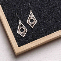 "Sunrise" Wooden Drop Earrings - feather-light, delicate, anti-allergenic — Ansicht 1