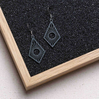 "Sunrise" Wooden Drop Earrings - feather-light, delicate, anti-allergenic — Ansicht 17
