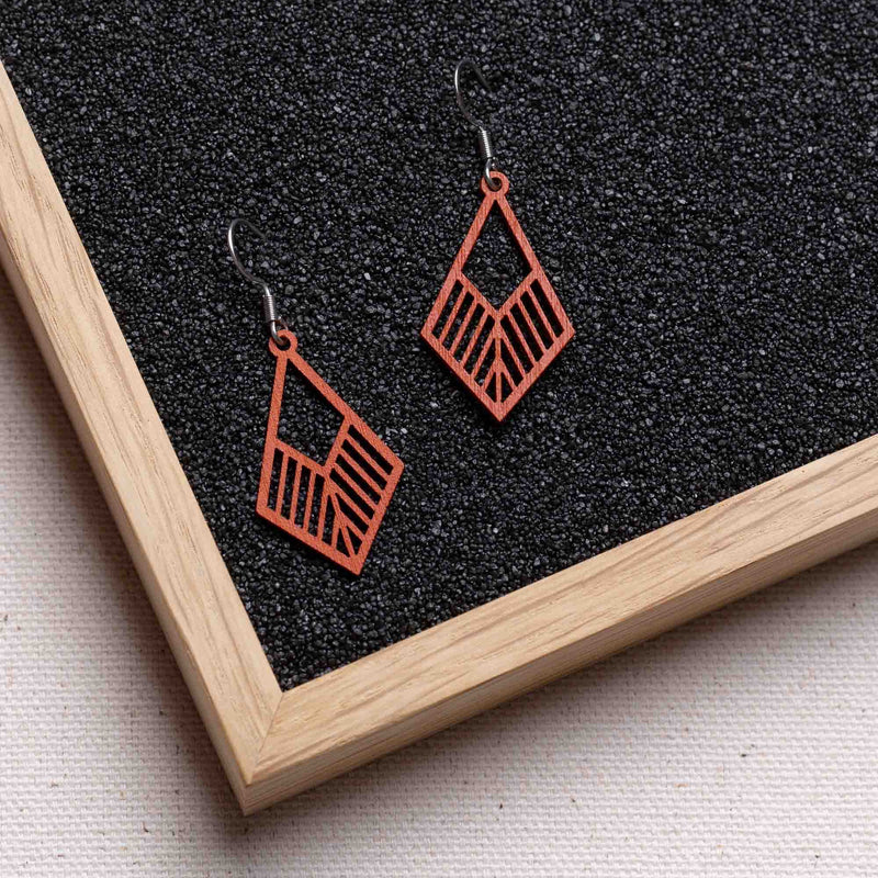 Tribe Wooden Drop Earrings – feather-light, delicate, hypoallergenic — Ansicht 6