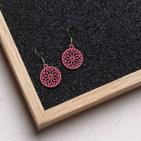 "Sunwheel" Wooden Drop Earrings – feathery light, delicate, hypoallergenic — Ansicht 31