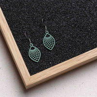 "Leaf" Wooden Earrings – feather-light, delicate, hypoallergenic — Ansicht 6