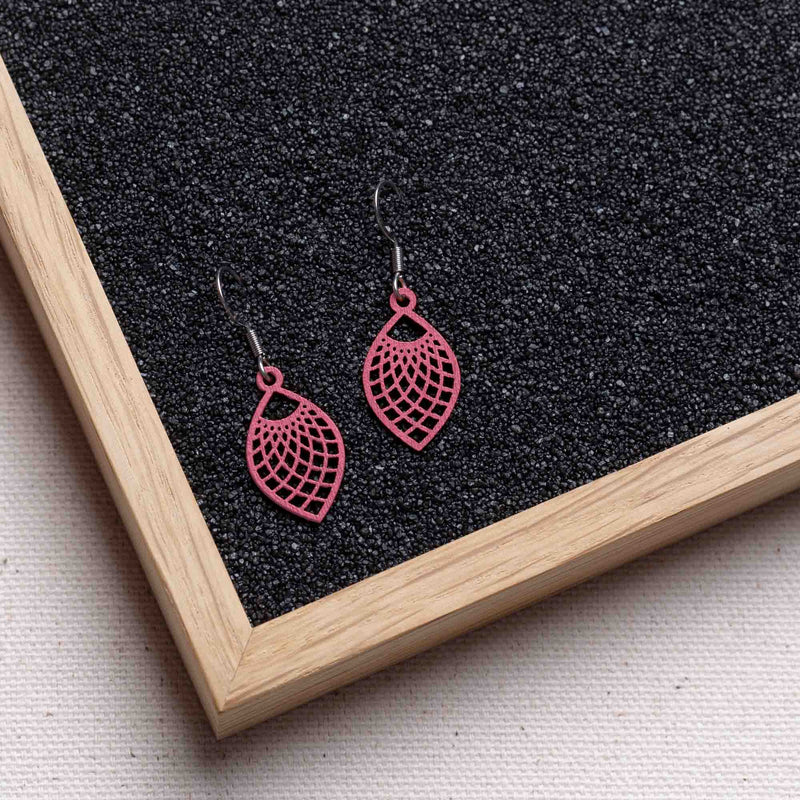 "Leaf" Wooden Earrings – feather-light, delicate, hypoallergenic — Ansicht 31