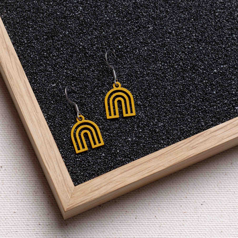 Rainbow Wooden Earrings - feather-light, delicate, hypoallergenic — Ansicht 6