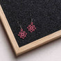 Flower mini wooden earrings - feather-light & anti-allergenic stainless steel studs
