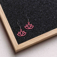 Flower Lotus Wooden Drop Earrings – feather-light and anti-allergenic — Ansicht 31