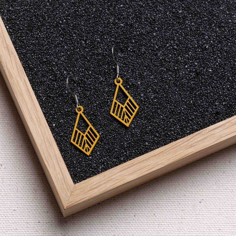 Tribe mini wooden earrings – feather-light, delicate, hypoallergenic — Ansicht 26