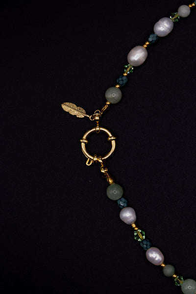 Olivia Pearl Necklace - Natural Pearls & Swarovski with Stainless Steel Clasp