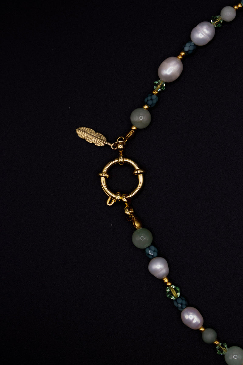 Olivia Pearl Necklace - Natural Pearls & Swarovski with Stainless Steel Clasp — Ansicht 3