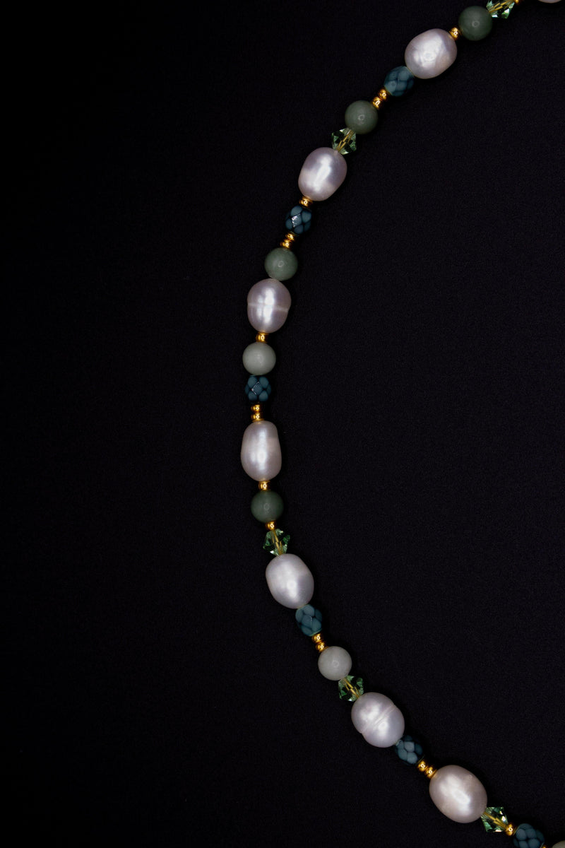 Olivia Pearl Necklace - Natural Pearls & Swarovski with Stainless Steel Clasp — Ansicht 2