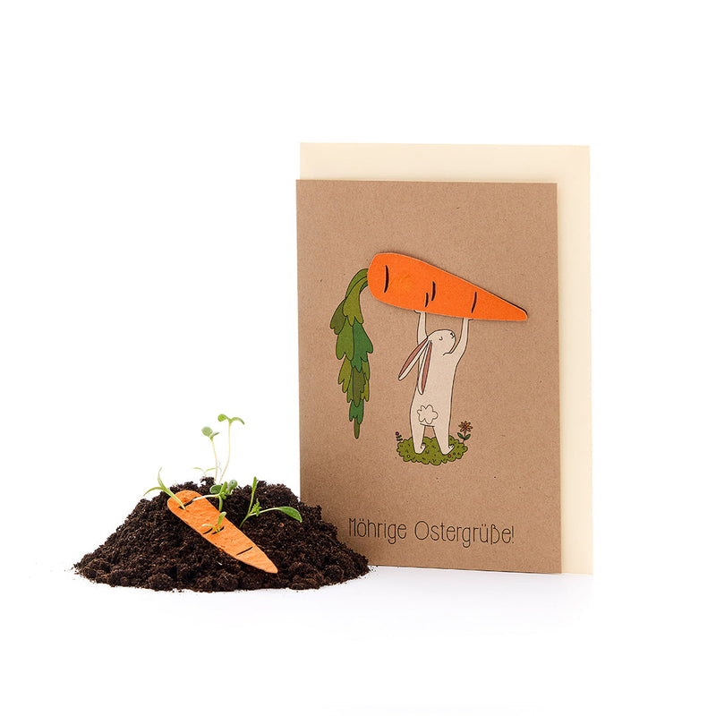 Osterkarte „Möhrige Grüße“ – Saatpapier mit Wildblumensamen — Ansicht 2