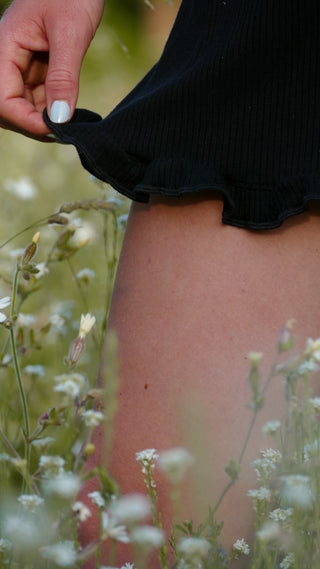 High Waist Shorts in Rippenstruktur aus leichtem Stoff