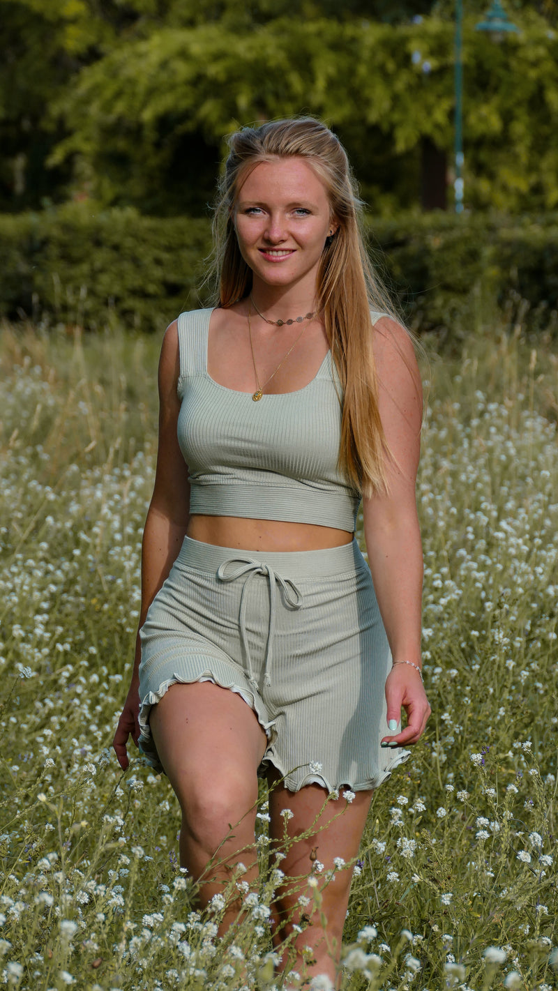 FARRAH Crop Top mint – Lyocell with lacing, sustainable & comfortable — Ansicht 7
