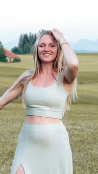 FARRAH Crop Top mint – Lyocell with lacing, sustainable & comfortable — Ansicht 6