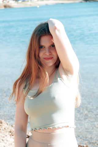 FARRAH Crop Top – Rüschen | Tencel™ | Mint